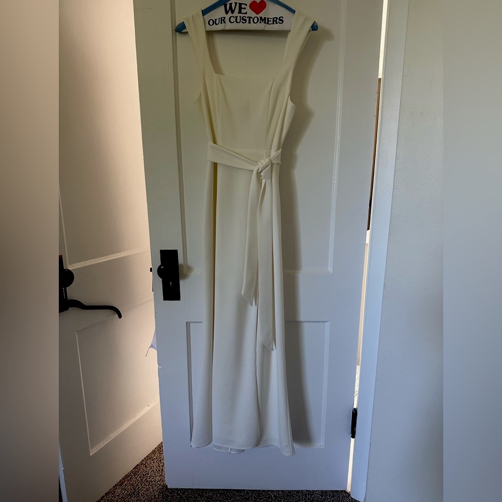 Show me your Mumu Paris Gown in white stretch